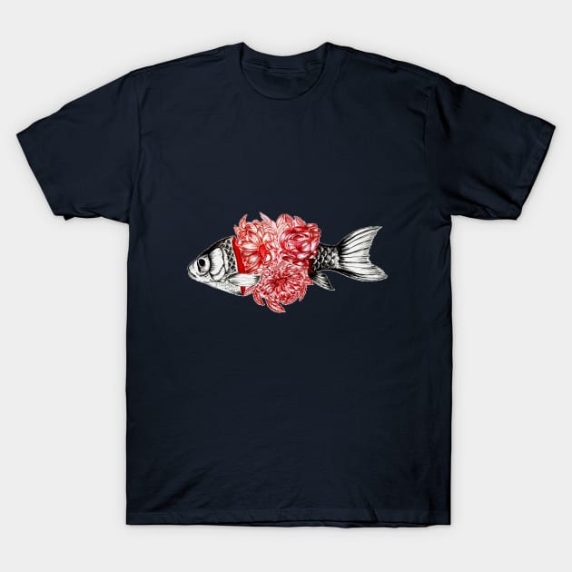 Illustration Fish Art T-Shirt by Vishroliya Merchandise